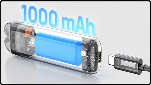 Batterie intégrée de 1000mAh charge USB-C